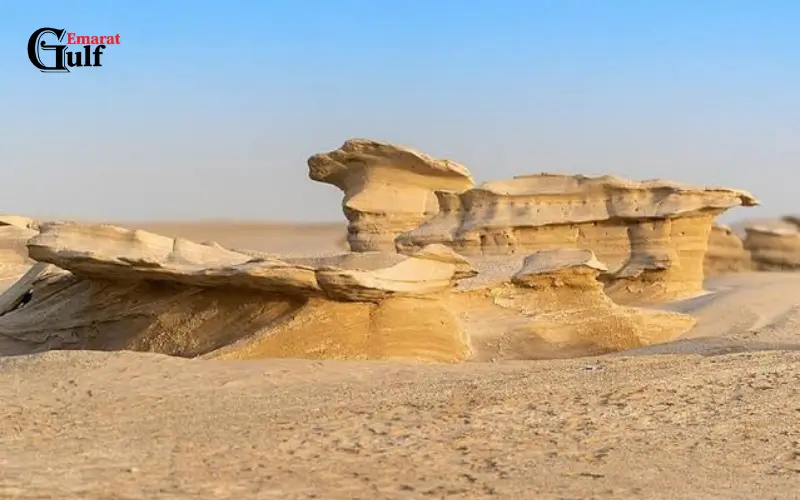 Exploring the surrounding desert landscape at Al Wathba Lake