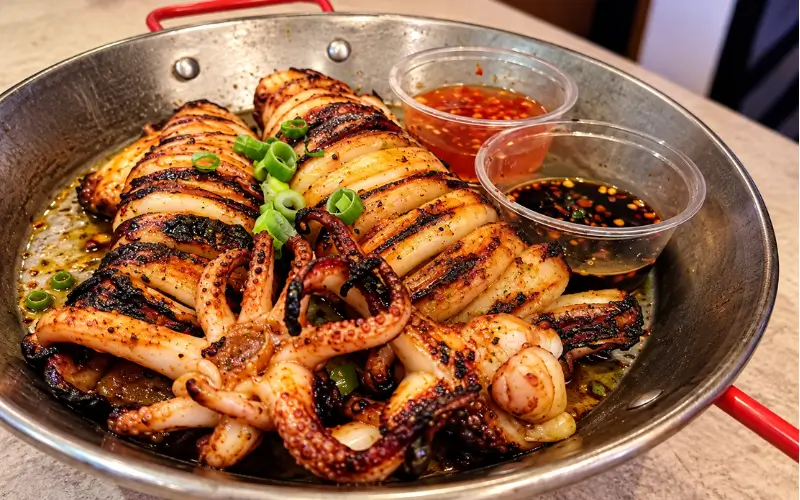 Calamari at Dampa Seafood Grill Dubai