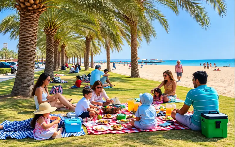 Visitors at Mamzar Beach Park