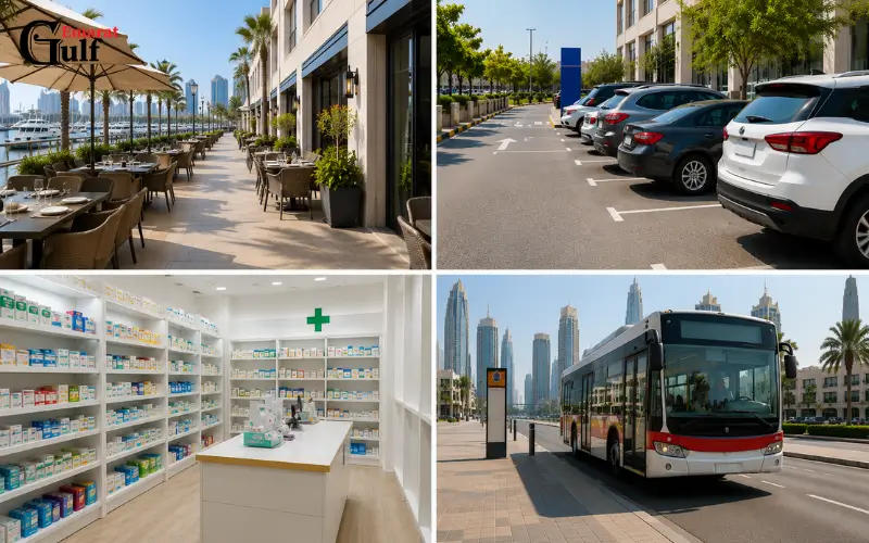 Nearby Facilities Around Mina Rashid Testing Center
