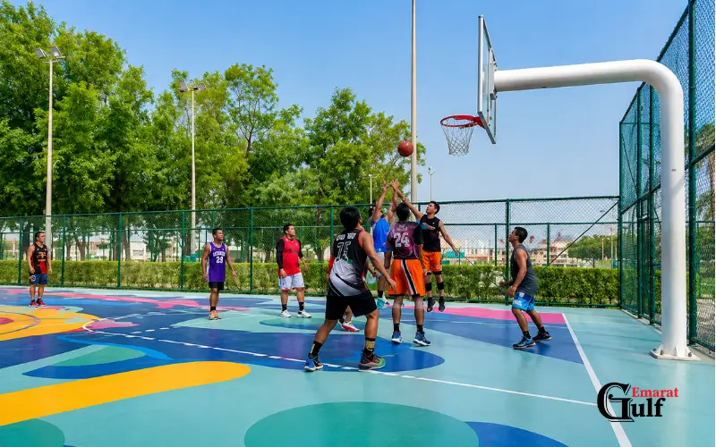 Basketball court in Qusais Pond Park